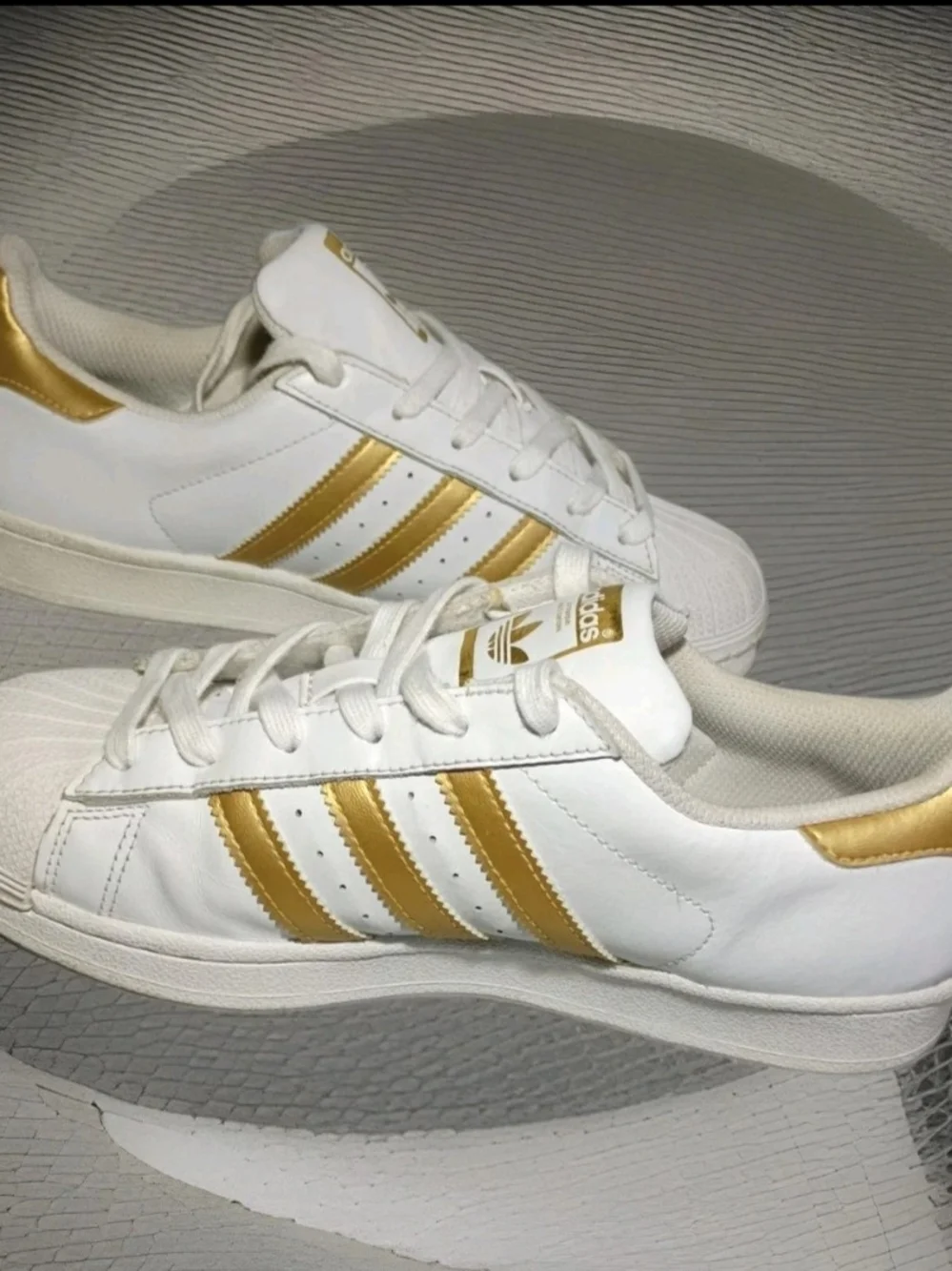 Adidas Superstar Men’s Leather Sneakers - White/Gold 2018